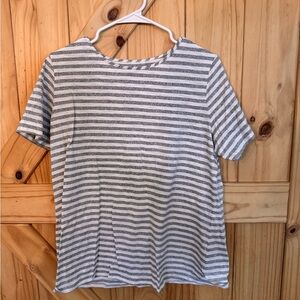 Van Heusen Gray Striped Short Sleeve Tee